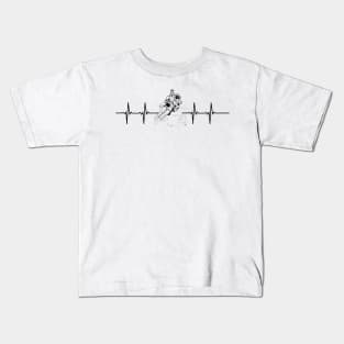 heart beat-space station-spaceman Kids T-Shirt